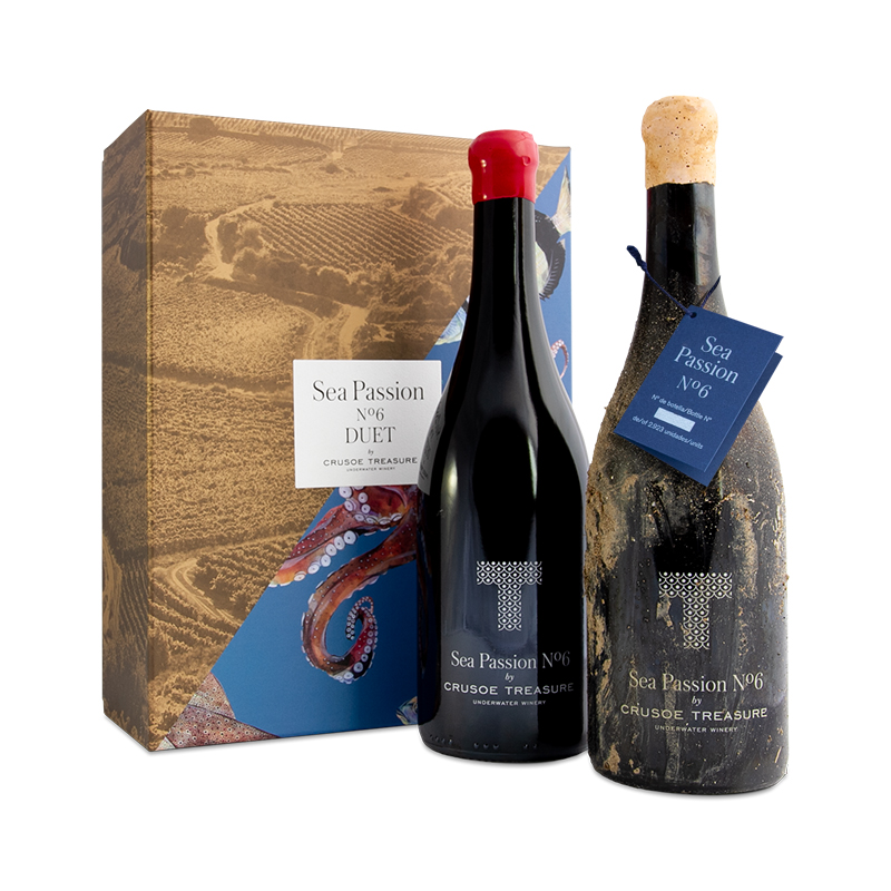 Pack Duet vinos submarinos Bodega Crusoe Treasure